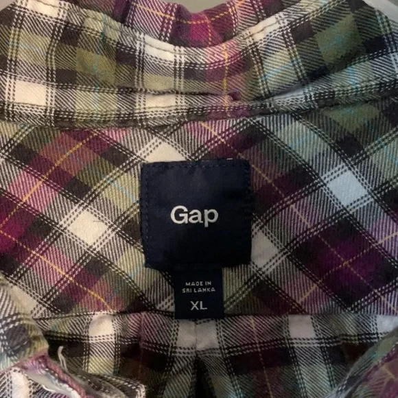 Men's Plaid Gap Shirt - Multicolor XL - Picture 2 of 13